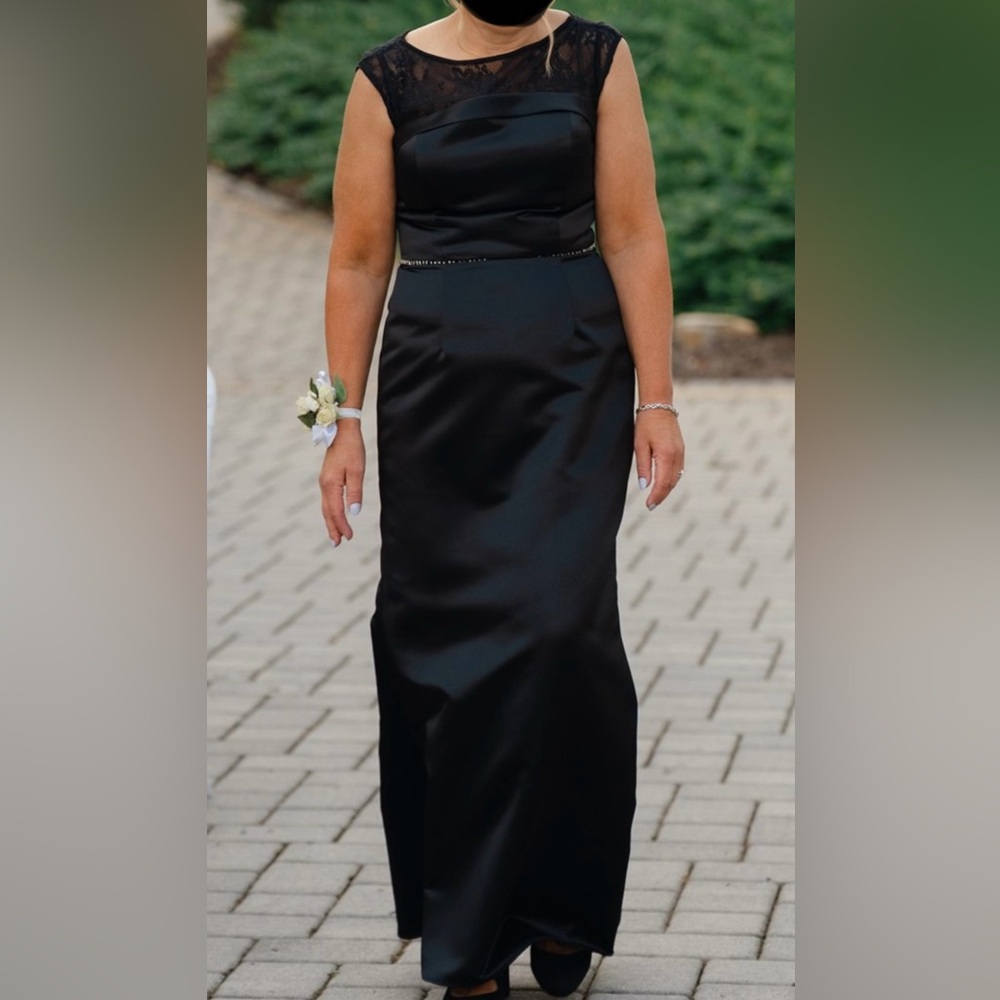 Symphony Bridal Black Satin Gown